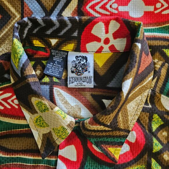 KENNINGTON Ltd Short Sleeve SHIRT Bold Button Pocket Vintage Gift Men's Large - Picture 7 of 9